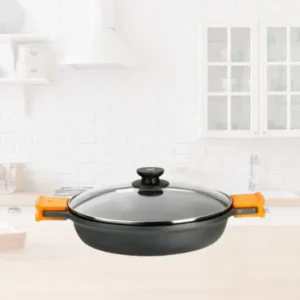 Mi Tienda Natural — Productos para el hogar y la cocina cacerola baja bra negro 20 cm — aluminio fundido antiadherente con tapa de cristal