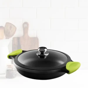 Mi Tienda Natural — Productos para el hogar y la cocina cacerola baja de aluminio fundido con tapa y asas de silicona Ø 36 cm 9,5 l